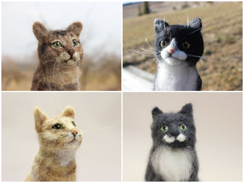 Custom Cat Portrait. Needle Felted Pet Portrait. Custom Cat Sculpture. Sitting Cat made to order. DaliaNerijusFelt image 9