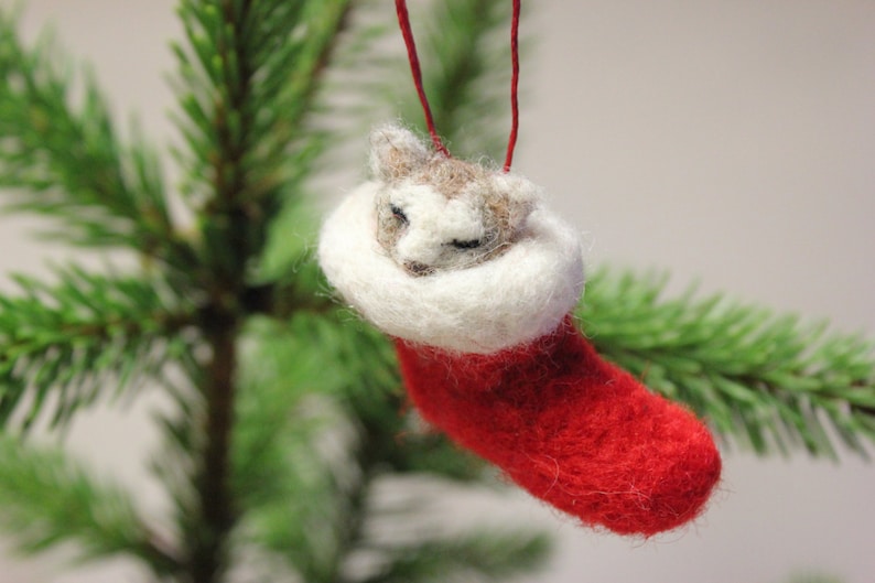 Needle Felted Christmas Animal Decoration Christmas Unique Etsy