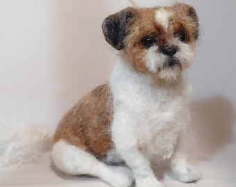 Dog replica Pet loss gift Felted dog sculpture