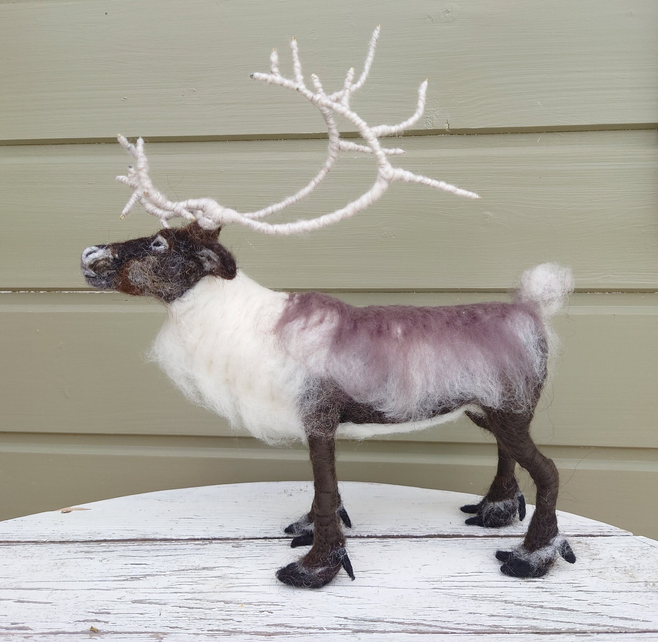 Needle Felted Reindeer Sculpture: Handmade Wool Animal - Etsy