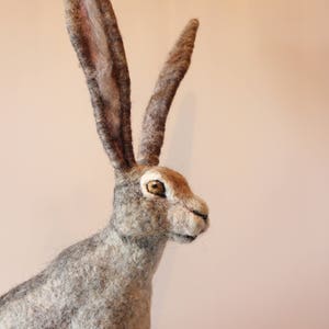 Needle felted Hare. Needle felt Animal. Needle felted soft sculpture. Forest animals