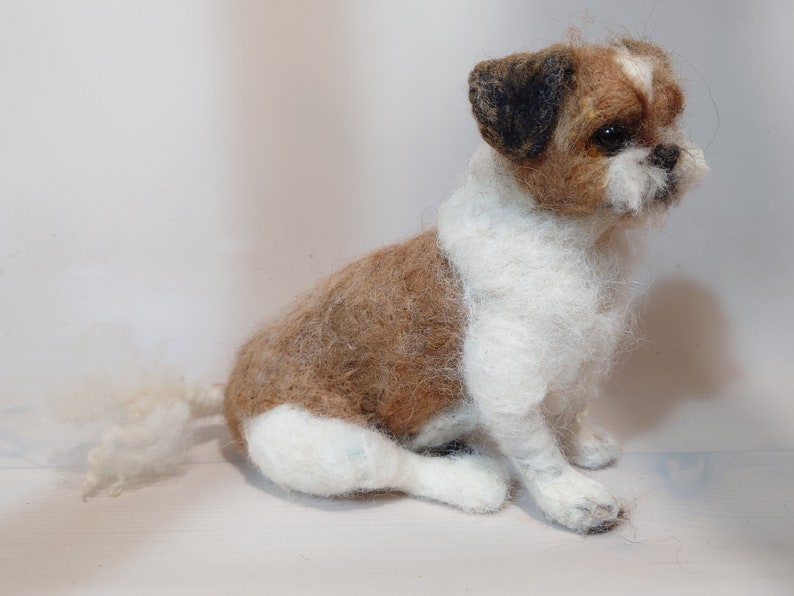 Dog replica Pet loss gift Felted dog sculpture image 10