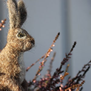 Needle Felted Gray Hare, Rabbit or Bunny.miniature Soft Sculpture ...
