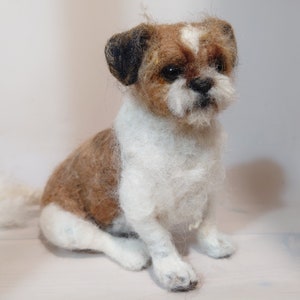 Dog replica Pet loss gift Felted dog sculpture image 4