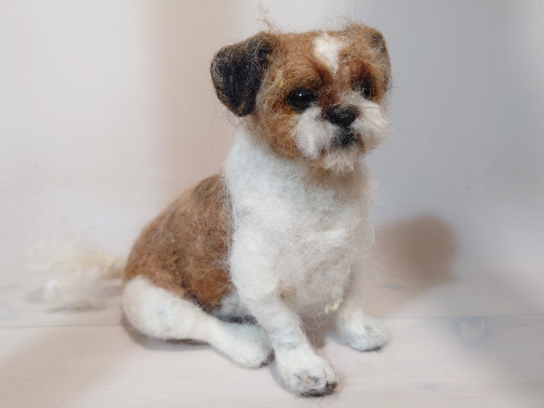 Dog replica Pet loss gift Felted dog sculpture image 4