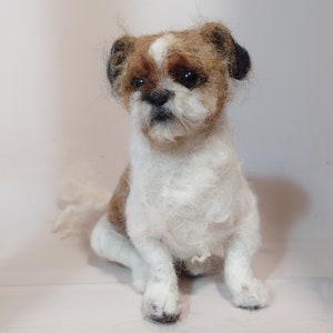 Dog replica Pet loss gift Felted dog sculpture image 3
