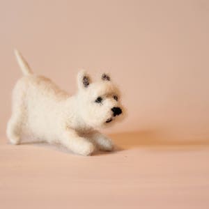 Needle felted dog miniature, West Highland Terrier, felted animal, Woodland, dolls and miniatures, pet, lovely dog miniature portrait