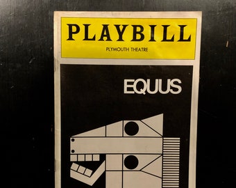 Playbill "Equus"/Plymouth Theatre/ Original Broadway Cast 1975/ Anthony Hopkins/ Peter Firth