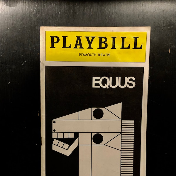 Playbill "Equus"/Plymouth Theatre/ Original Broadway Cast 1975/ Anthony Hopkins/ Peter Firth