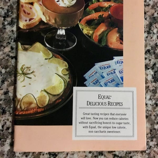 Vintage 1983 Cooking Booklet: Equal Delicious Recipes/ Reduced Calories Recipes