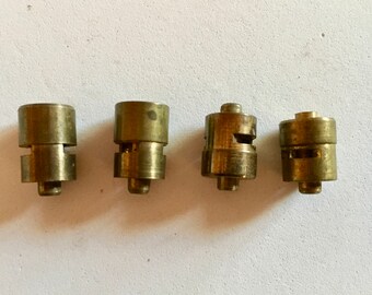 Vintage Miniature Brass Machine Parts/ 4 Pneumatic Parts/ Steampunk/ Industrial Craft Supplies/ Jewelry & Sculpture Making/ Industrial Chic