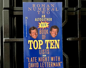 Vintage Book: Roman Numeral Two! Top Ten Lists from "Late Night with David Letterman"/ 1991 Paperback/ David Letterman Top Ten