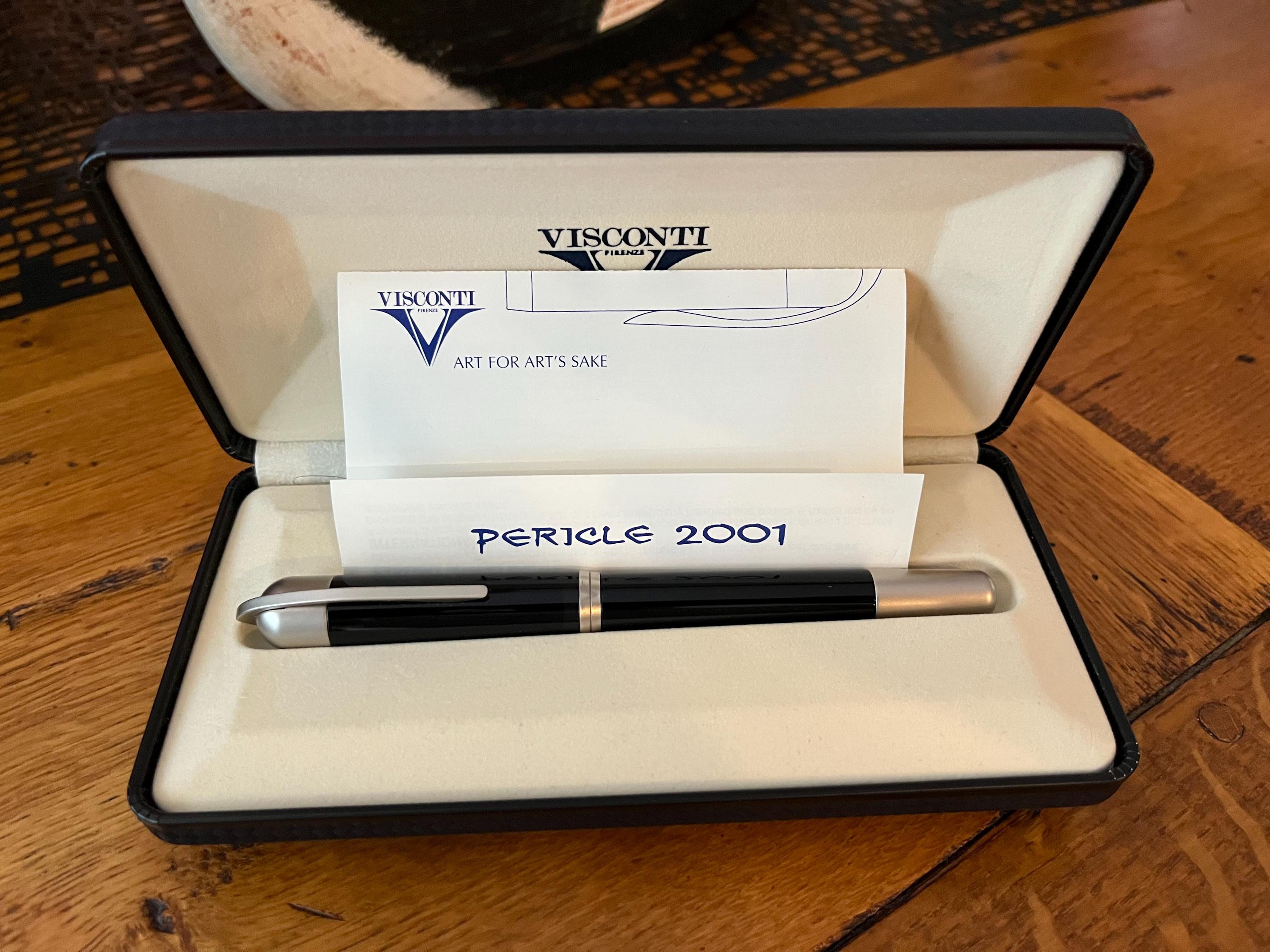 Visconti Pericle 2001〈M〉 2001 Visconti Firenze Pericle Fountain Pen/ Black Acrylic, Chrome