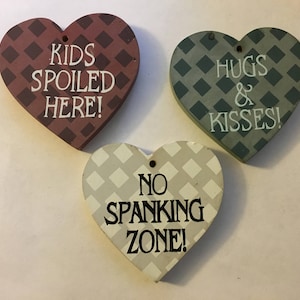 Vintage Wooden Hearts/ Christmas Tree Ornaments/ Grandma&#39;s Christmas Tree/ Grandparents&#39; Wooden Hearts/ Grandparent Gift