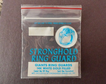 Vintage Stronghold Ring Guards/ "Giants" Size White Gold Filled/ Vintage 1970s 1980s - ORIGINAL STRONGHOLD JEWELRY Ring Guard