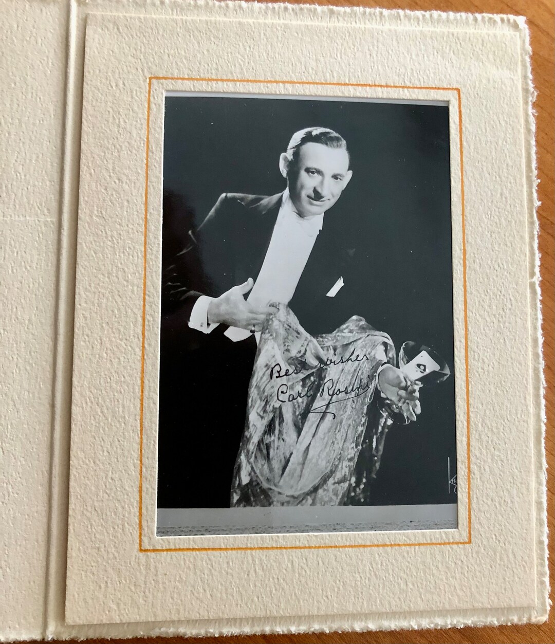 Vintage Carlo Rosini Signed Photo/ 1950s Carlo Rosini Autographed