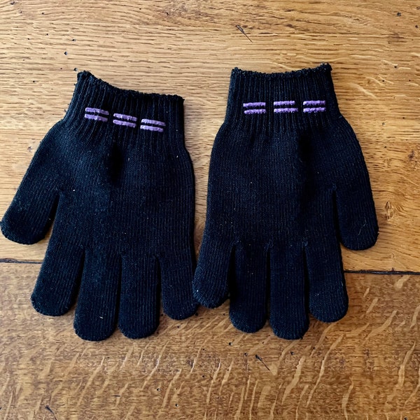 Vintage Advertising DKNY (Donna Karan) ABSOLUT VODKA Stretch Black Gloves/ 1990s Advertising Glove/ One Size Fits All