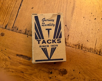 Vintage Gurney Upholsterers Blued Tacks - Full 1 lb Box - Made In USA - Upholsterers Tacks