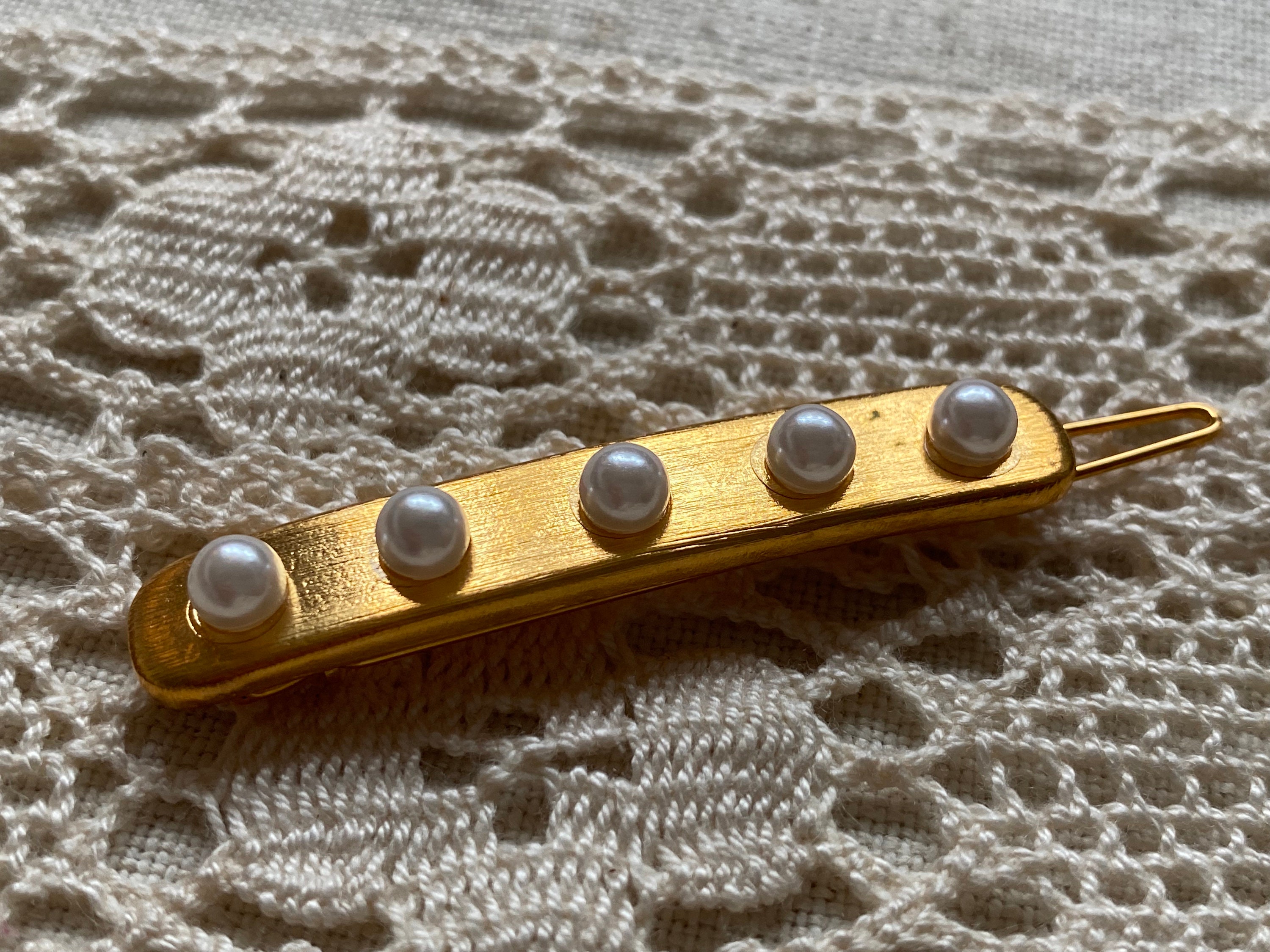 Vintage 80’s Guess gold and pearl hair clip Vintage 80 main image 3