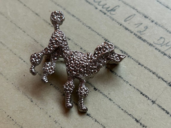 Vintage 80's 90's old stock small silver tone dog… - image 4