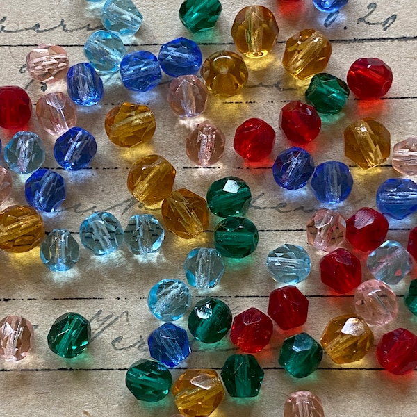 Lot 60 genuine vintage coloured faceted Swarovski crystal beads for jewellery