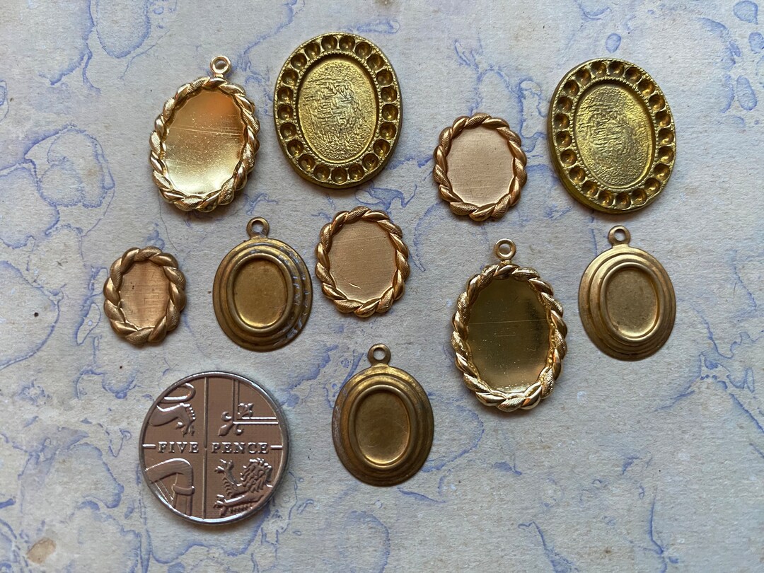 Teeny Tiny Vintage Brass Jewellery Stampings for Dolls House Picture