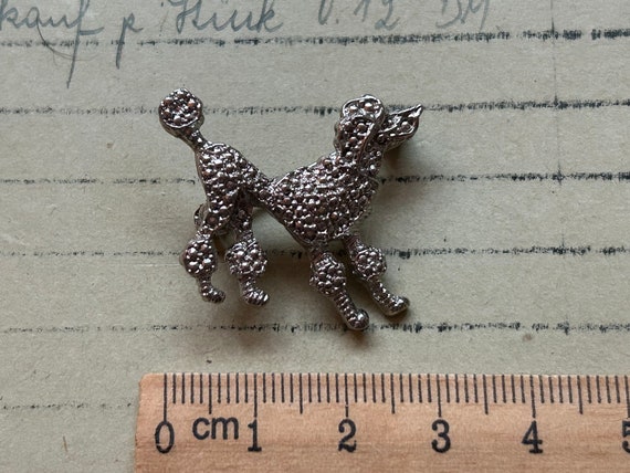 Vintage 80's 90's old stock small silver tone dog… - image 6