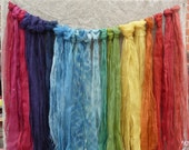 Naturally dyed 100% silk organza scarves - rainbow colours, ethically sourced