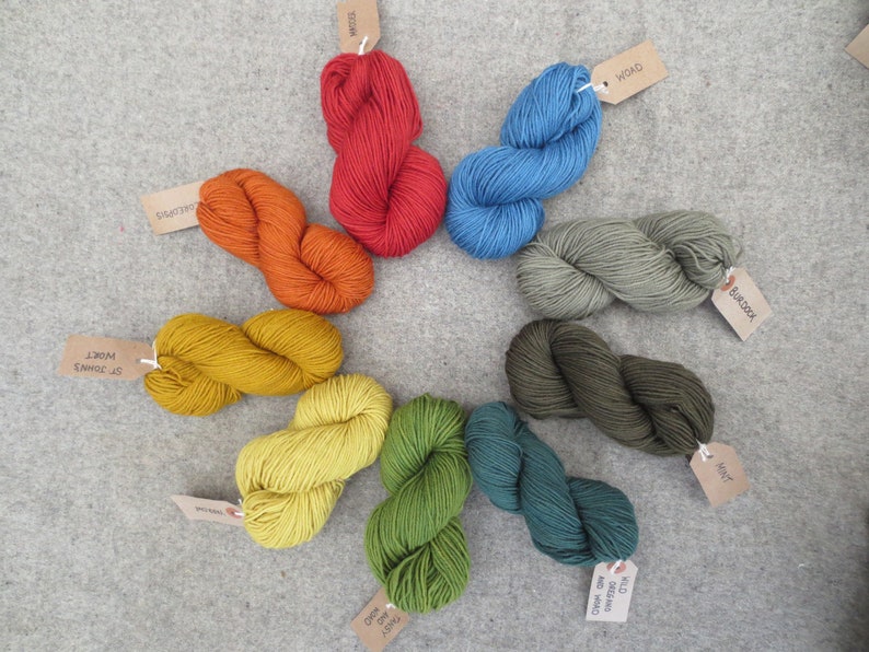 Bluefaced Leicester DK weight wool plant dyed 50g skeins image 0