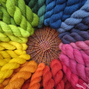 British Blue-faced Leicester, plant dyed, super soft wool yarn (fine 2 ply) in 30 metre skeins - Base 2B
