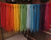 Naturally dyed 100% mulberry silk scarves - super soft ethically traded rainbow colours