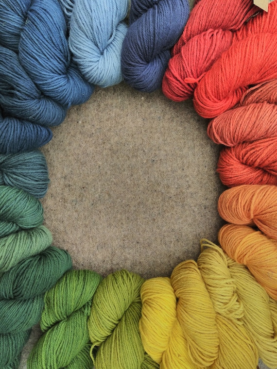 20g skeins Wool yarn dyed with madder