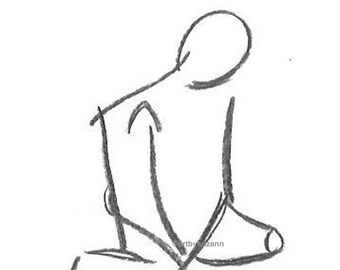 Impressão minimalista de esboço a carvão, desenho de figura humana sentada, download instantâneo, arte linear.