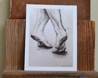 Art Print Dancer Feet Dancer Pencil Sketch Dance Teacher Gift Dance School Decor