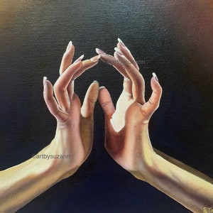 Hands Fine Art Print | Hands and Light painting | Hands Study | Figure Painting