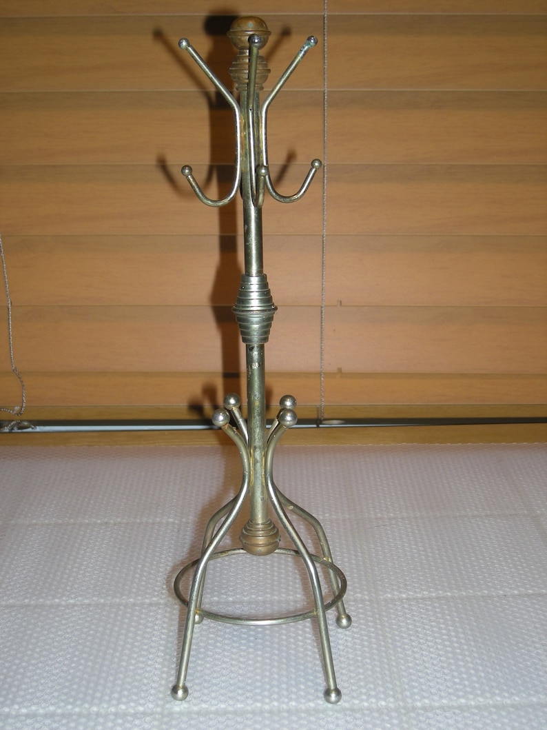Vintage Brass and Copper Miniature Coat Rack Jewelry Tree