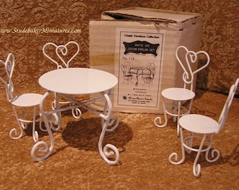 Metal Patio Table & Chairs, Sonia Messer, Ice Cream Parlor, Bistro Set, Dollhouse