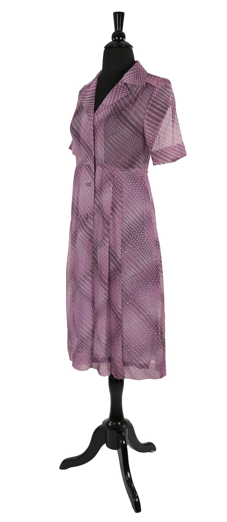 Lolita Kei Bowbell Chigusa Tokyo Dolly Girl Fashion Ultra Violet Op Art Pattern FINAL SALE 1980/'s Japanese Sheer Little Nothing Dress