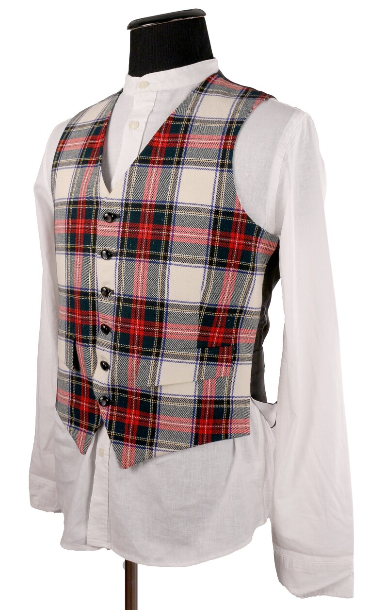 Traditional Dress Stewart Tartan 1960's Waistcoat Wool Etsy