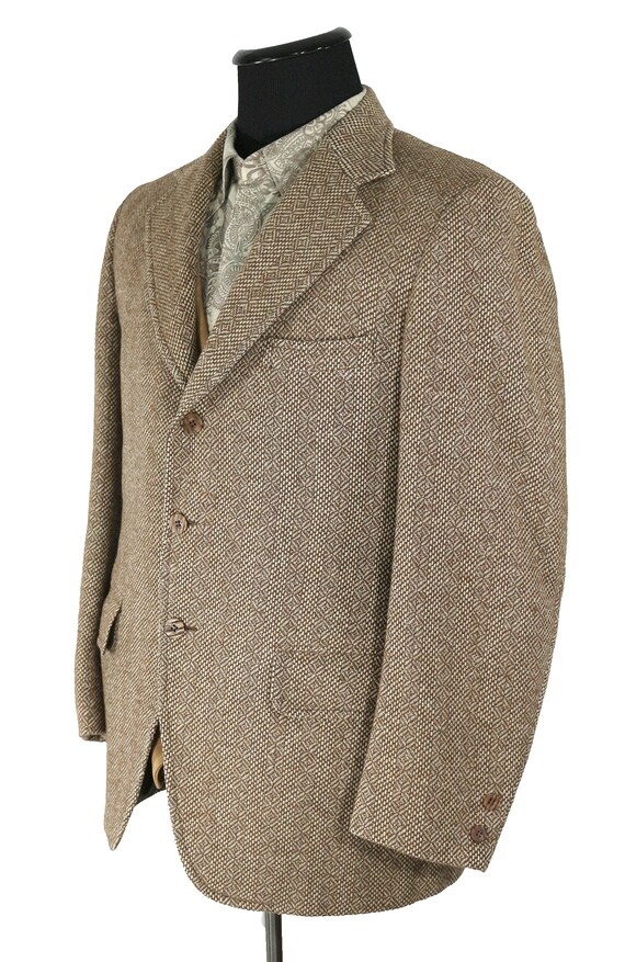 1960's Nottingham Men's Tweed Sport coat, Brown D… - image 4