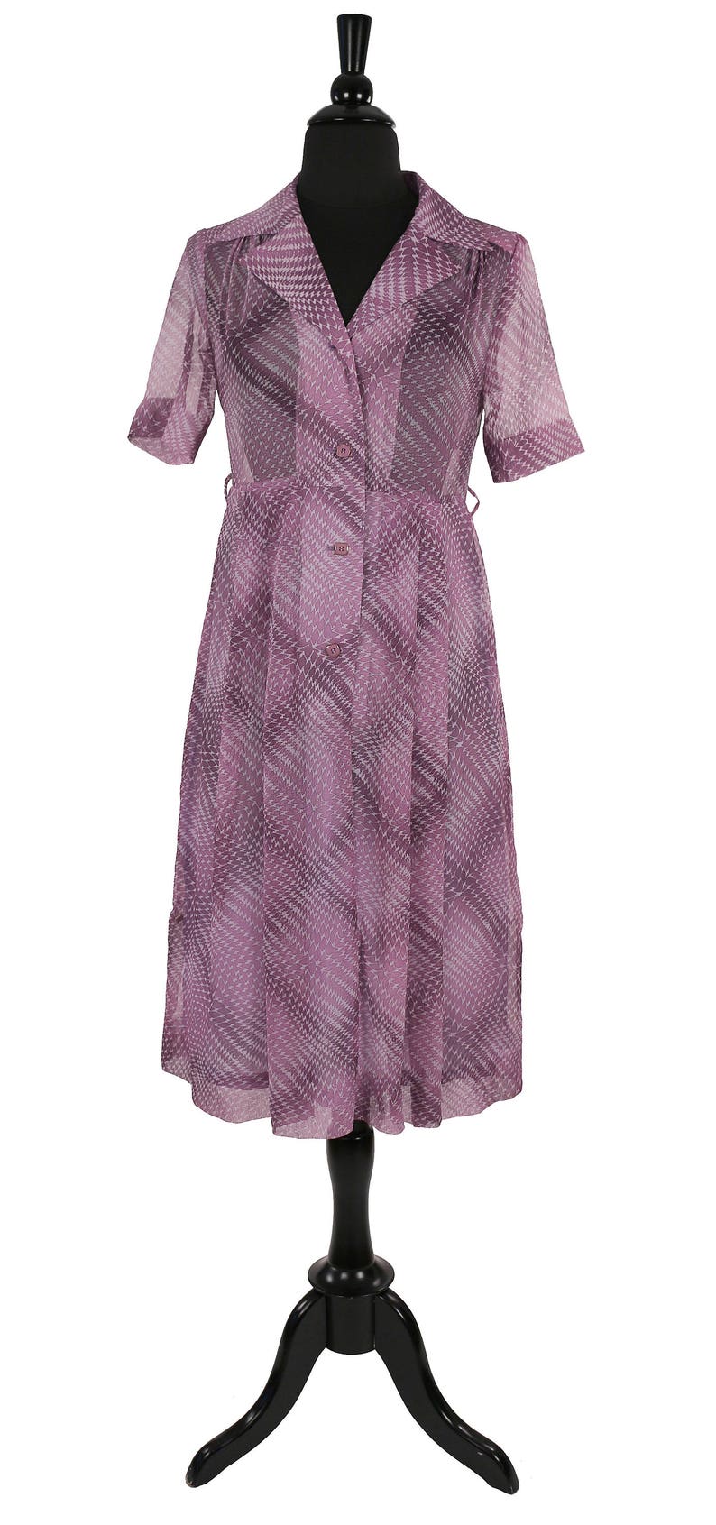 Lolita Kei Bowbell Chigusa Tokyo Dolly Girl Fashion Ultra Violet Op Art Pattern FINAL SALE 1980/'s Japanese Sheer Little Nothing Dress
