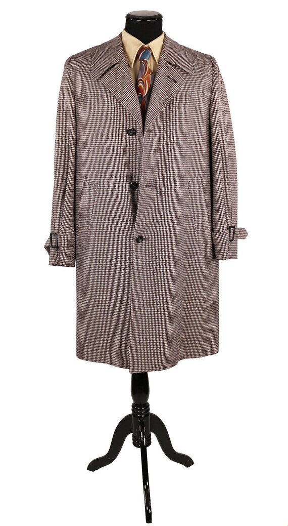 1970's Men's Dogs Tooth Check Trench Coat, by BROW