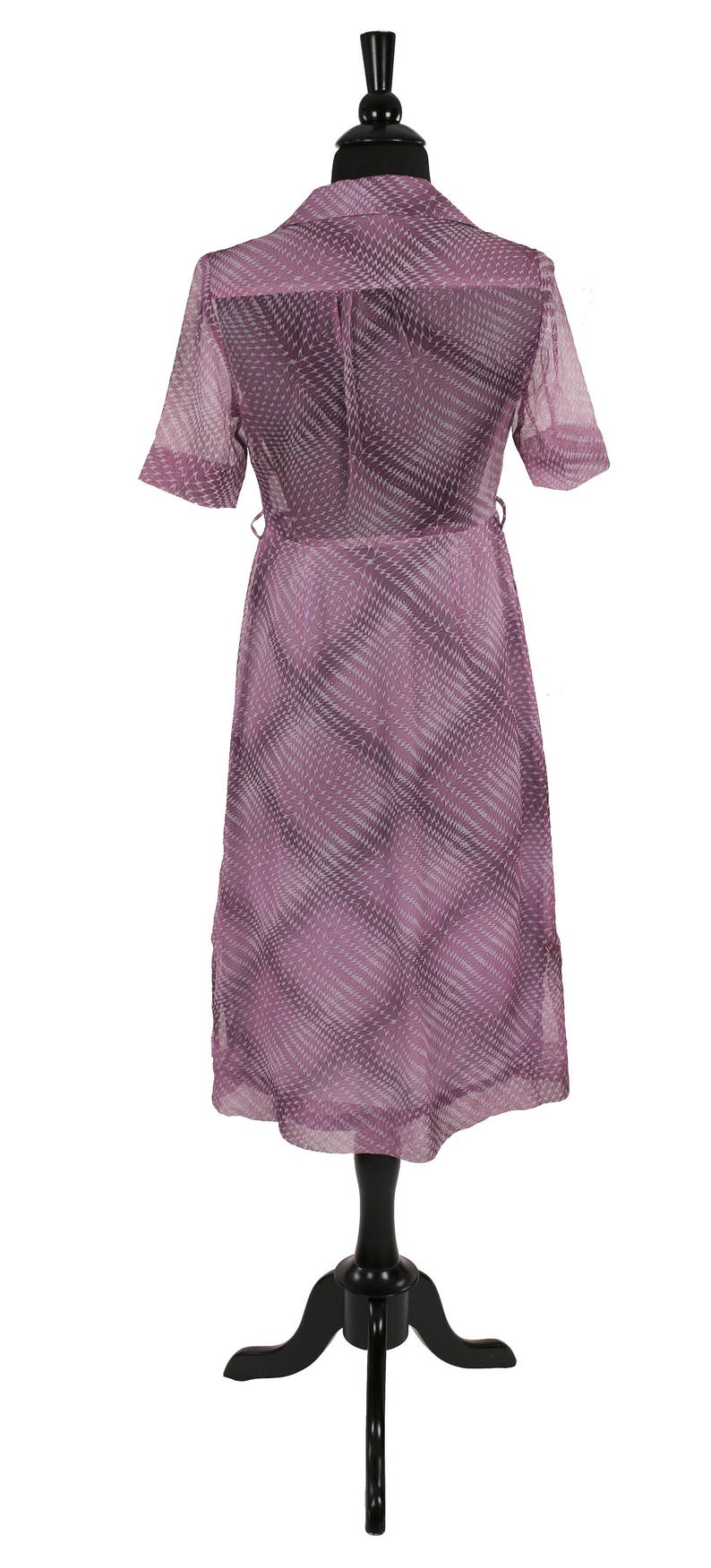 Lolita Kei Bowbell Chigusa Tokyo Dolly Girl Fashion Ultra Violet Op Art Pattern FINAL SALE 1980/'s Japanese Sheer Little Nothing Dress