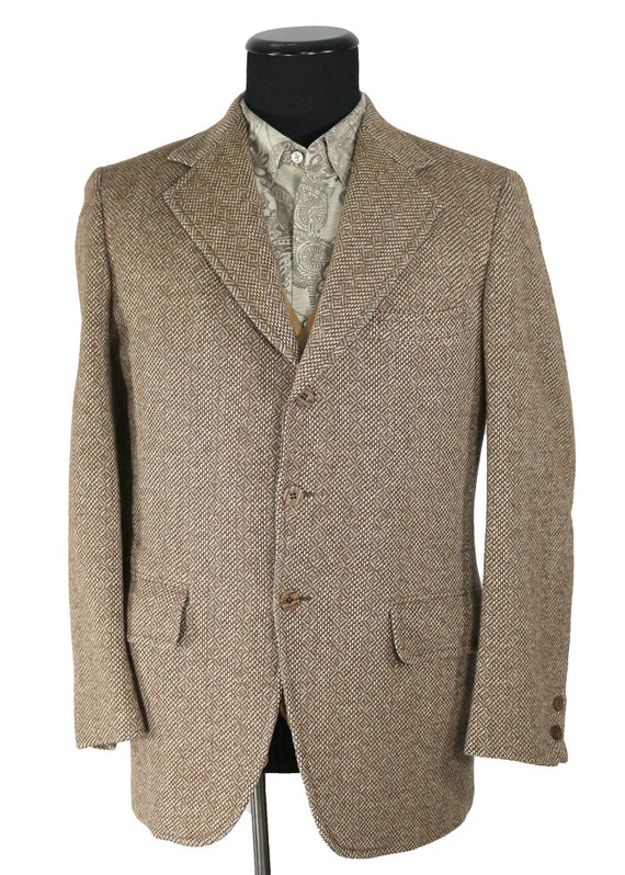 1960's Nottingham Men's Tweed Sport coat, Brown Di