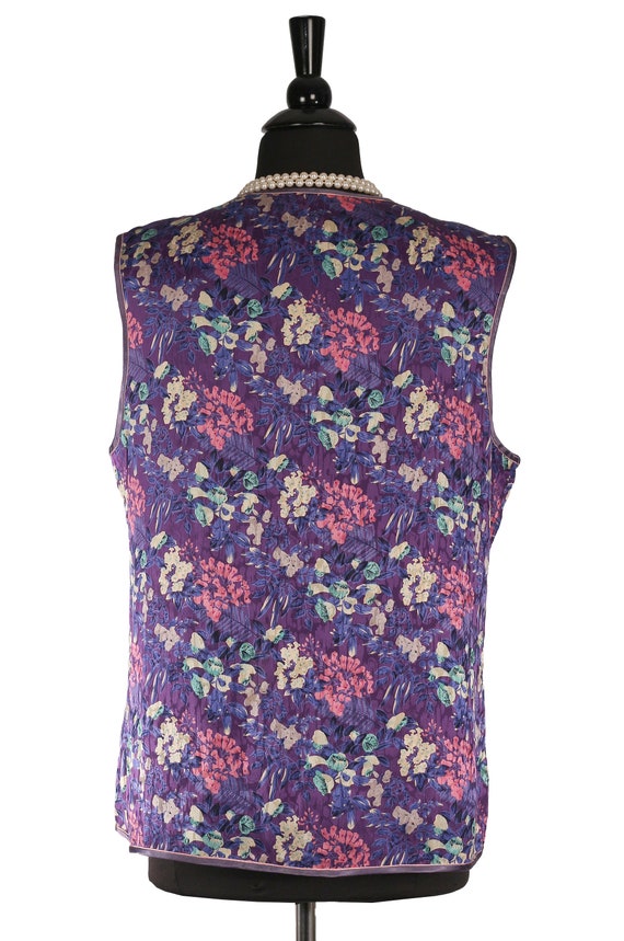 PEONY Cheongsam Vest, Garden Floral Print Smooth … - image 5