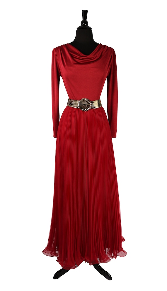 1970's Miss Elliette California, Berry Red Formal