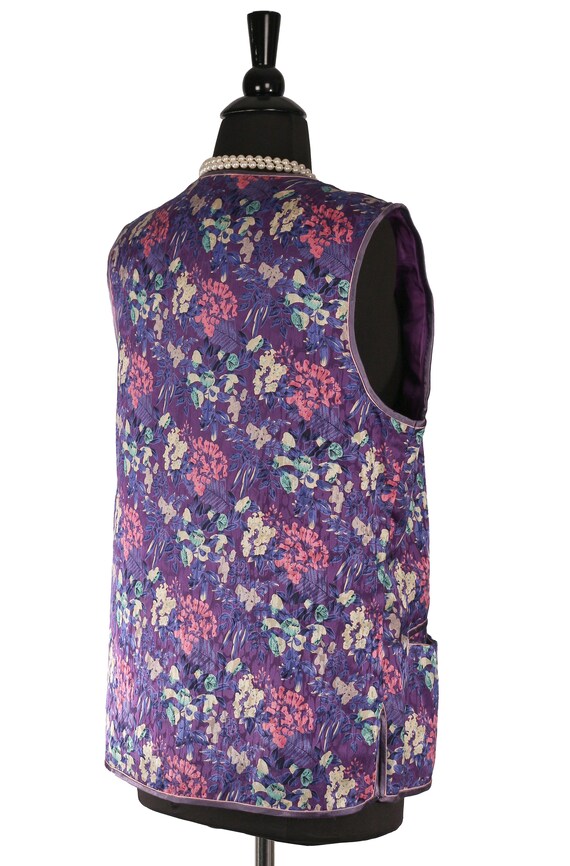 PEONY Cheongsam Vest, Garden Floral Print Smooth … - image 6