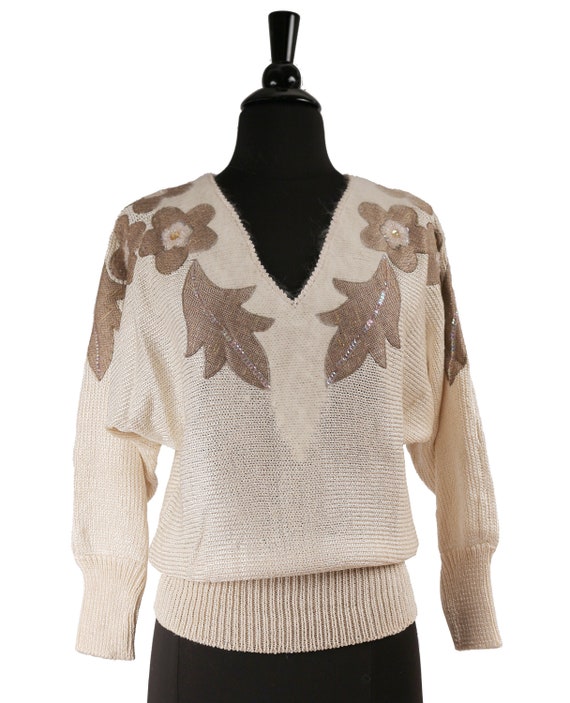 1980's Art to Wear Sweater, Luxe Angora and Silk … - image 1