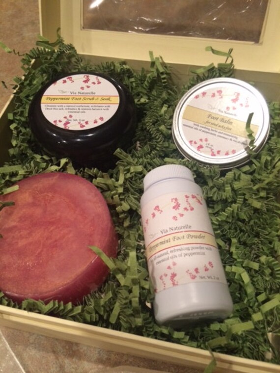 Items similar to Peppermint Pedi Foot Repair Kit, Peppermint Scrub