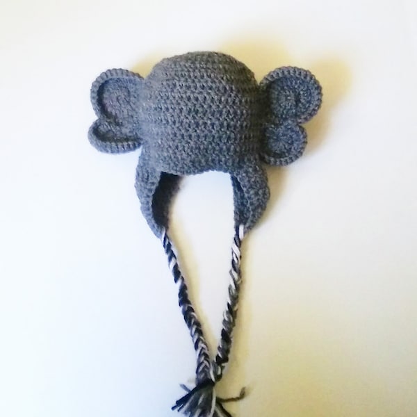 crochet elephant hat, newborn elephant hat, baby elephant hat, elephant baby gift, elephant photo prop, gender neutral baby gift elephant